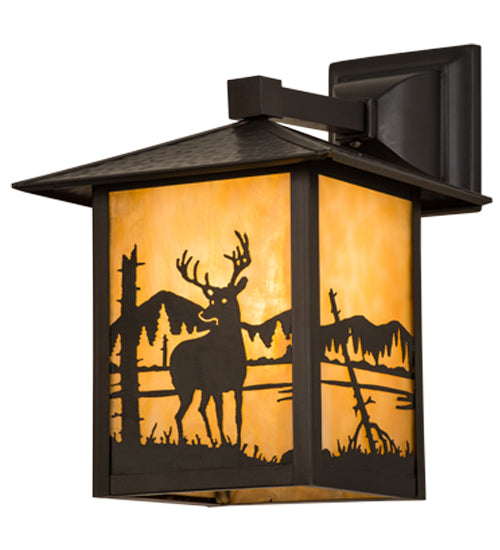 Meyda Tiffany Lighting 39870 Seneca One Light Wall Sconce Outdoor Bronze / Dark