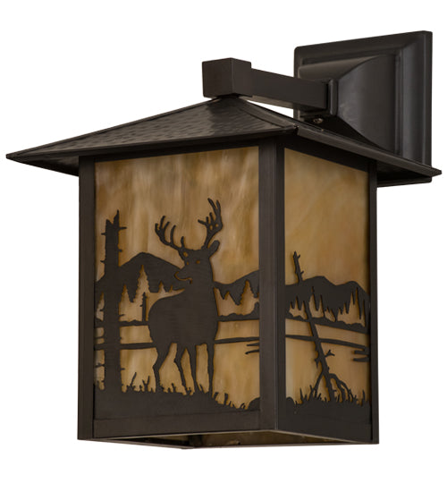 Meyda Tiffany Lighting 39870 Seneca One Light Wall Sconce Outdoor Bronze / Dark