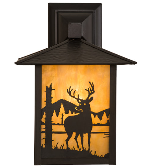 Meyda Tiffany Lighting 39870 Seneca One Light Wall Sconce Outdoor Bronze / Dark