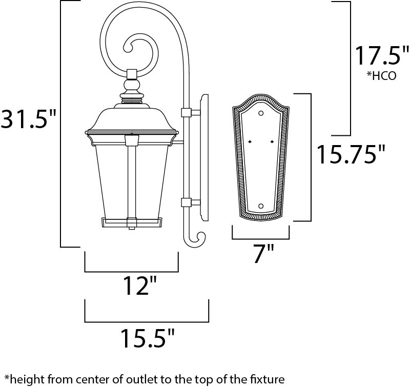 Maxim Lighting 40095CDBZ  Dover Vx Outdoor Bronze