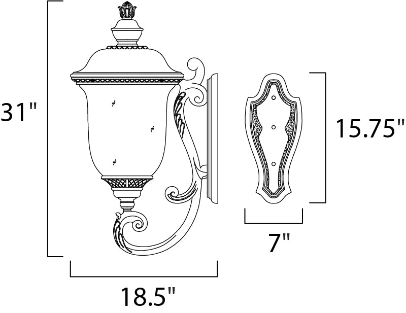 Maxim Lighting 40425WGOB  Carriage House Vx Outdoor Oriental Bronze