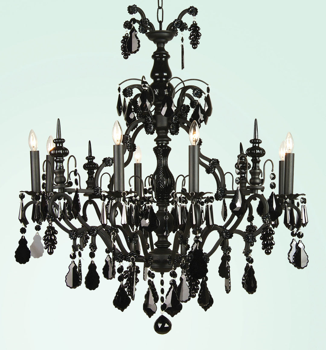 Bethel International Double Gourd SU23 Chandelier Light - Black