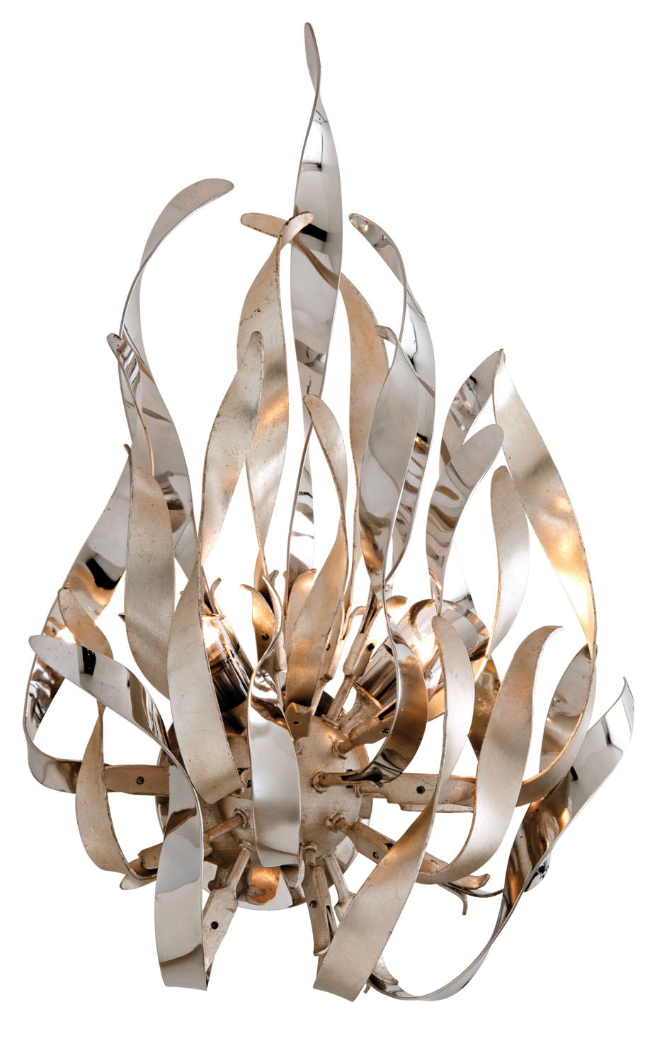 Corbett Graffiti 154-12 Wall Sconce Light - Silver Leaf Polished Stainless