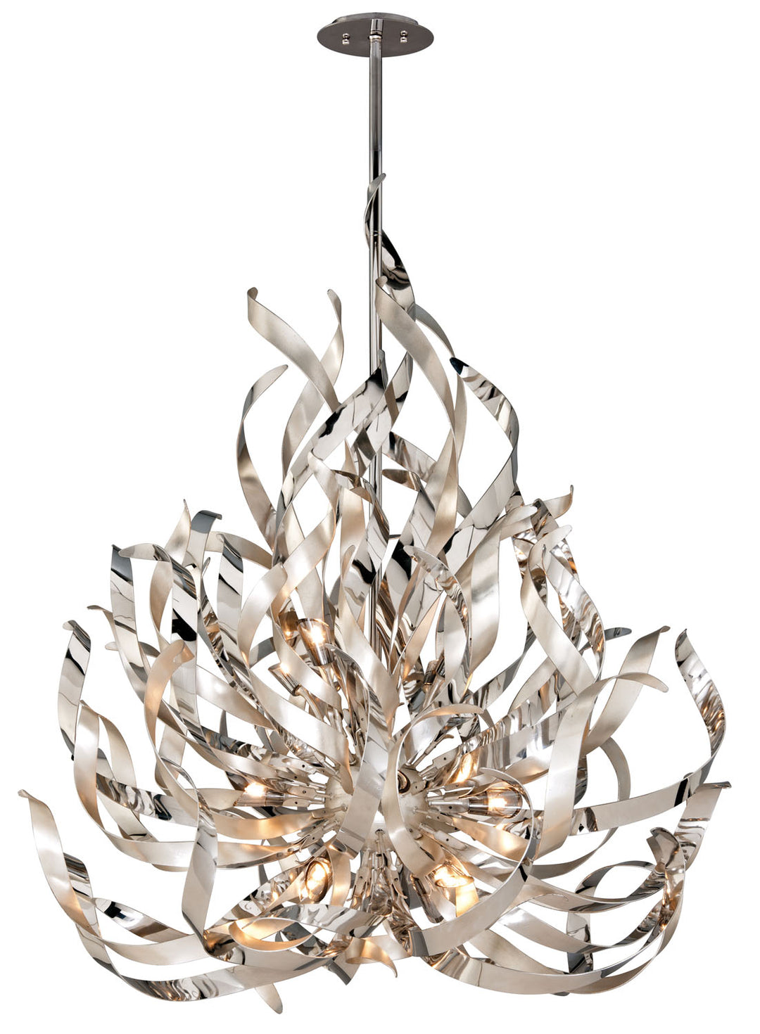 Corbett Graffiti 154-412 Chandelier Light - Silver Leaf Polished Stainless