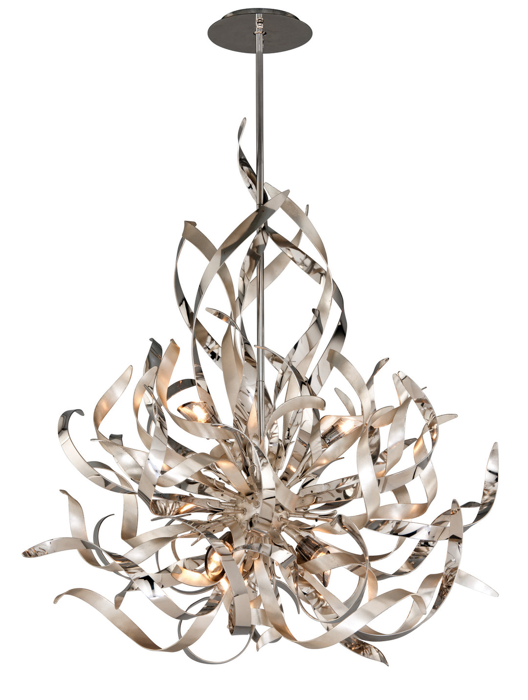 Corbett Graffiti 154-46 Chandelier Light - Silver Leaf Polished Stainless