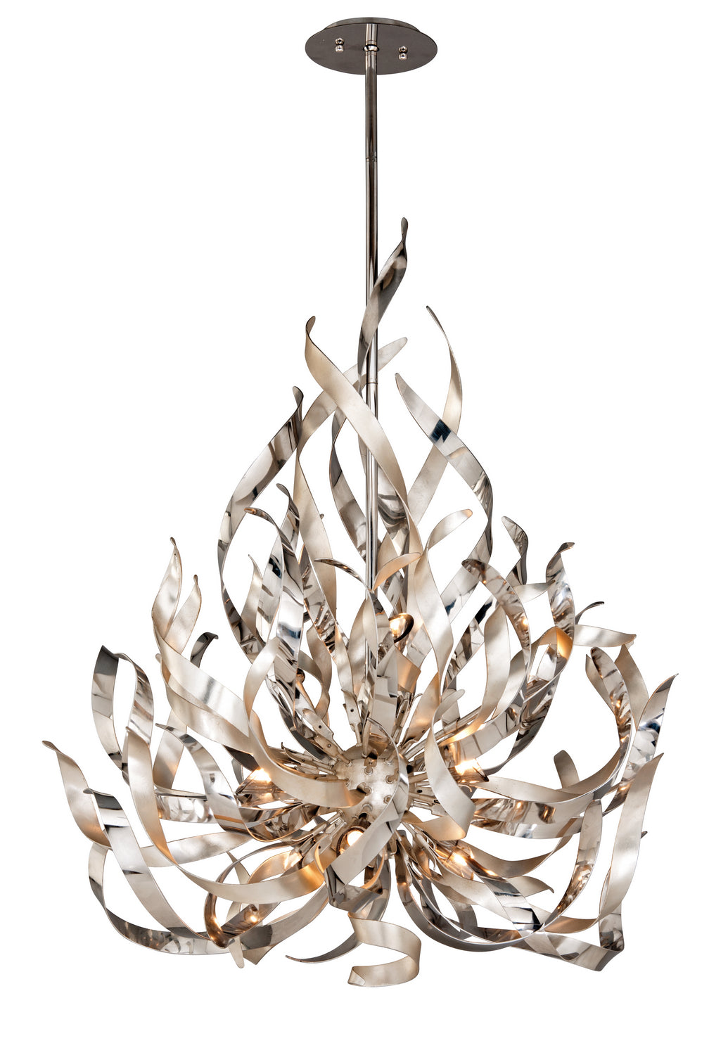 Corbett Graffiti 154-49 Chandelier Light - Silver Leaf Polished Stainless