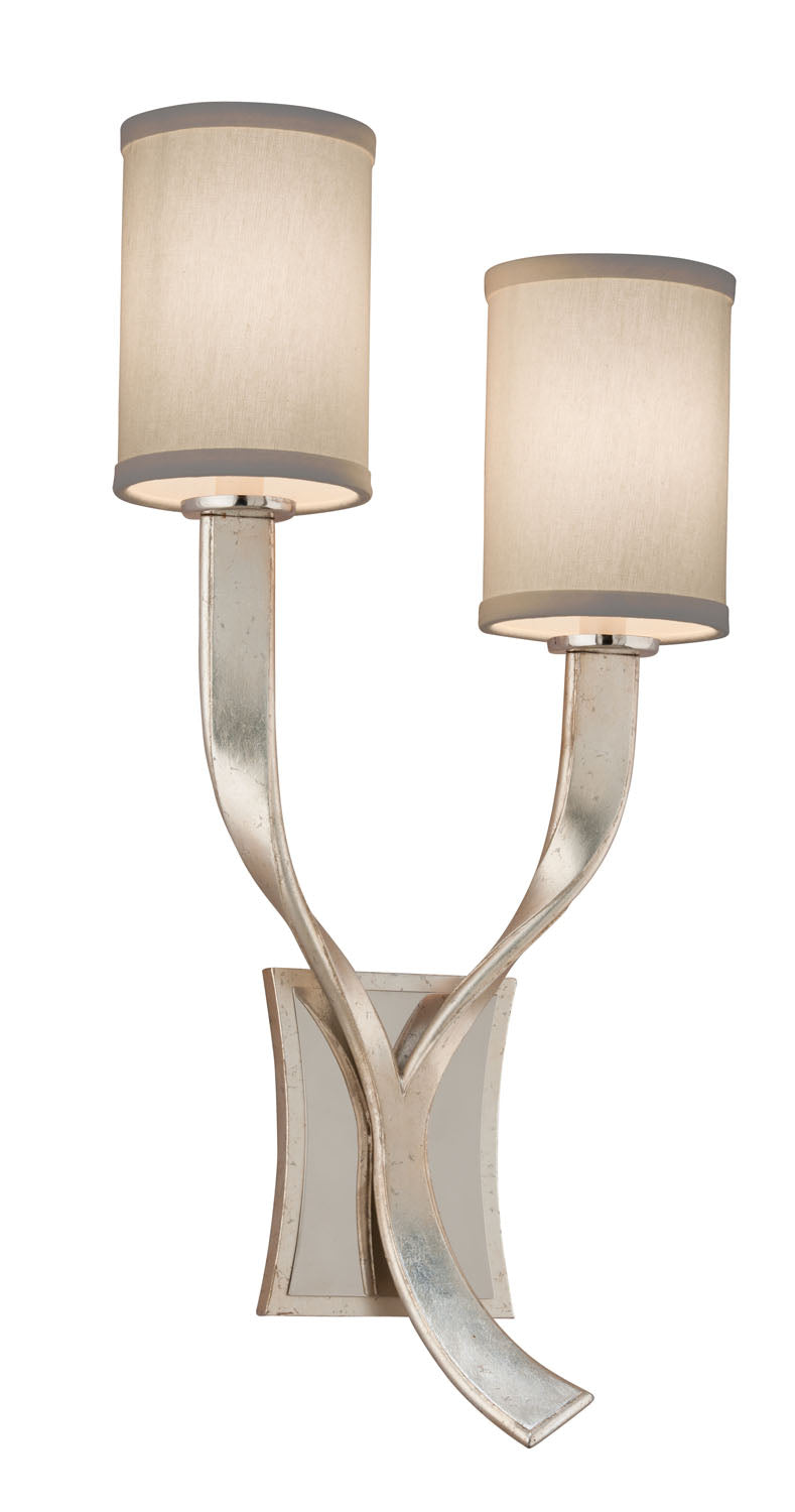 Corbett Roxy 158-12-SL/SS Wall Sconce Light - Modern Silver Finish With Polished Stainless Accents