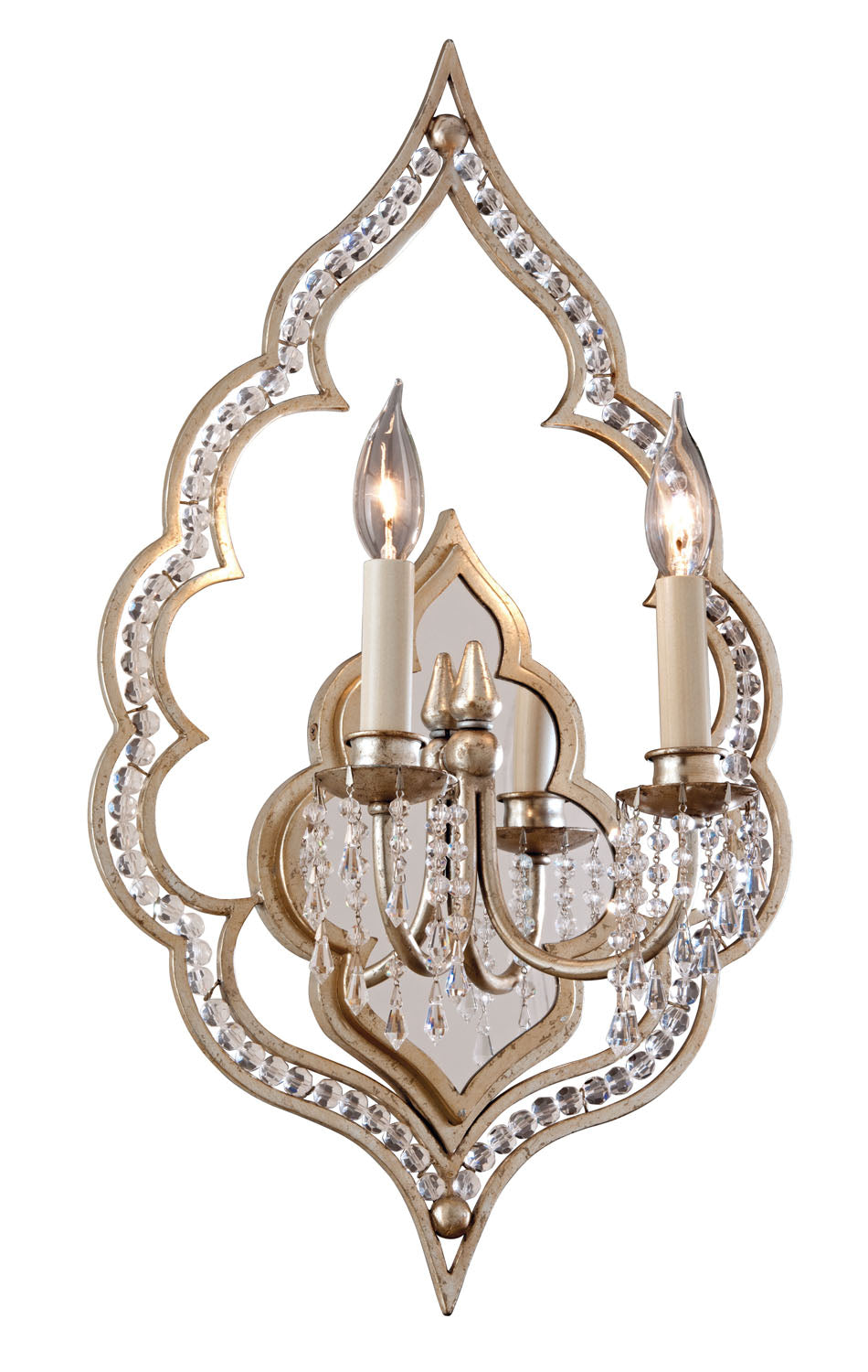 Corbett Bijoux 161-12 Wall Sconce Light - Silver Leaf With Antique Mist