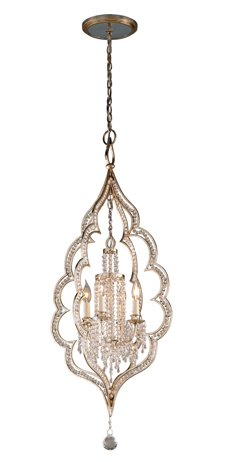 Corbett Bijoux 161-44 Pendant Light - Silver Leaf With Antique Mist