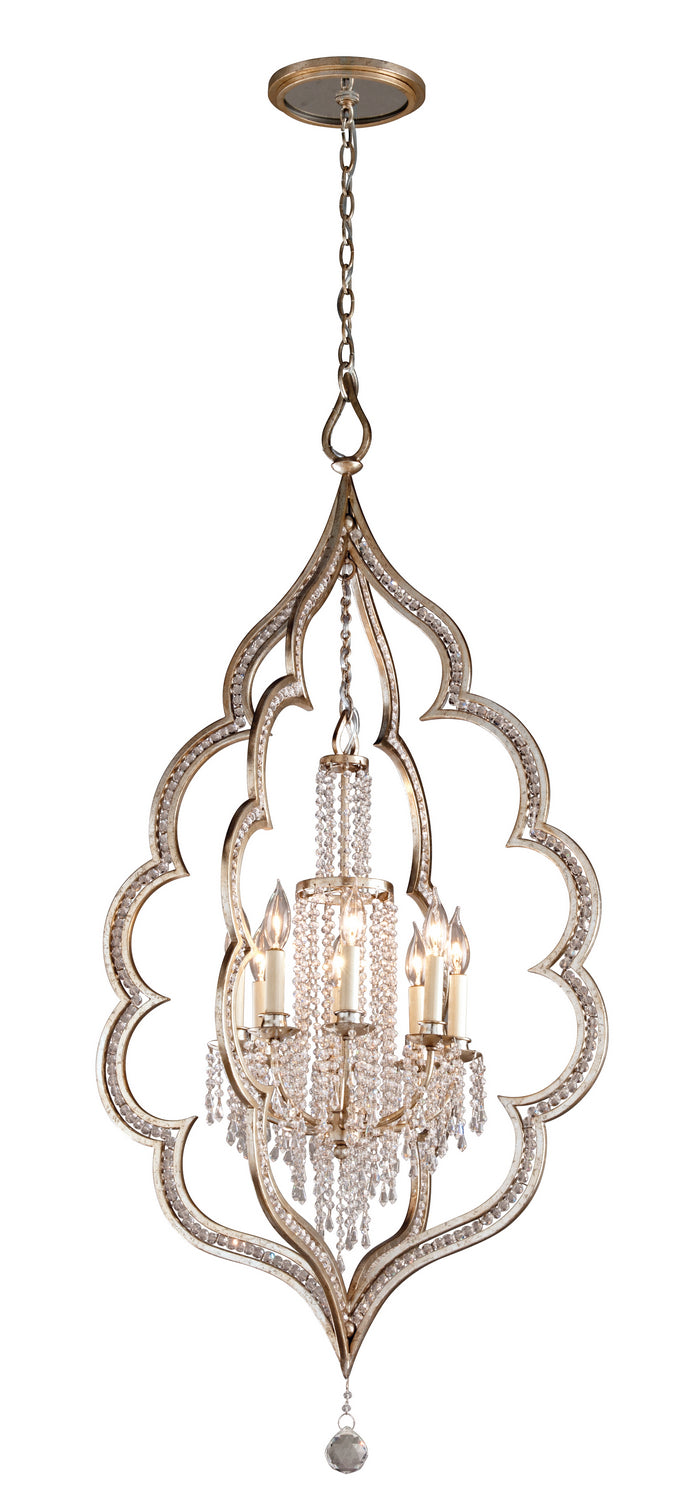 Corbett Bijoux 161-48 Pendant Light - Silver Leaf With Antique Mist