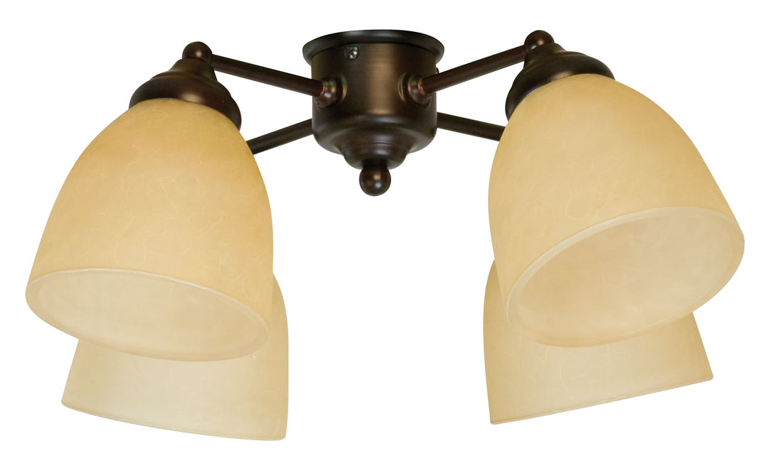 Craftmade Lighting LK400-OB-LED  4 Light Fitter And Glass Fan Oiled Bronze