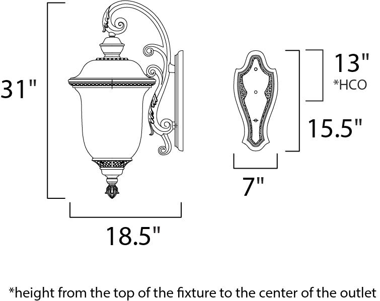 Maxim Lighting 40498WGOB  Carriage House Vx Outdoor Oriental Bronze