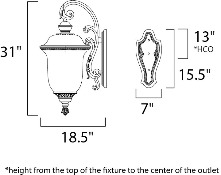 Maxim Lighting 40498WGOB  Carriage House Vx Outdoor Oriental Bronze