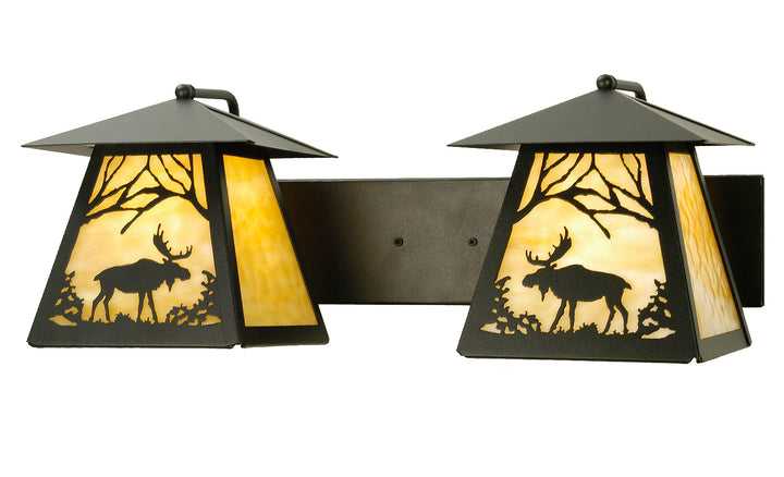 Meyda Tiffany Moose At Dawn 100846 Bath Vanity Light 25 in. wide - Black/Ba
