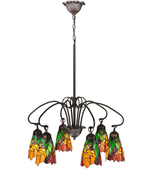 Meyda Tiffany Iris 104887 Chandelier Light - Mahogany Bronze