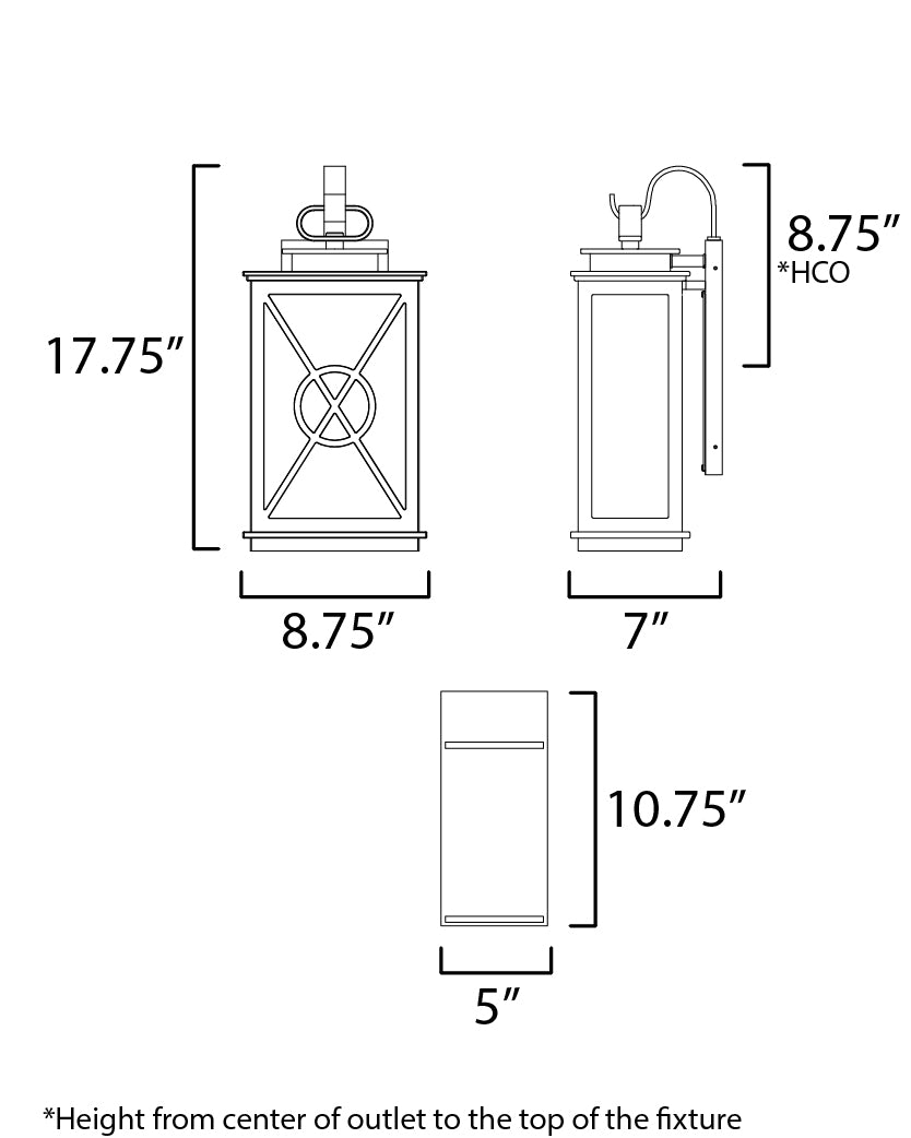 Maxim Lighting 40804CLACPBK  Yorktown Vx Outdoor Black/Aged Copper