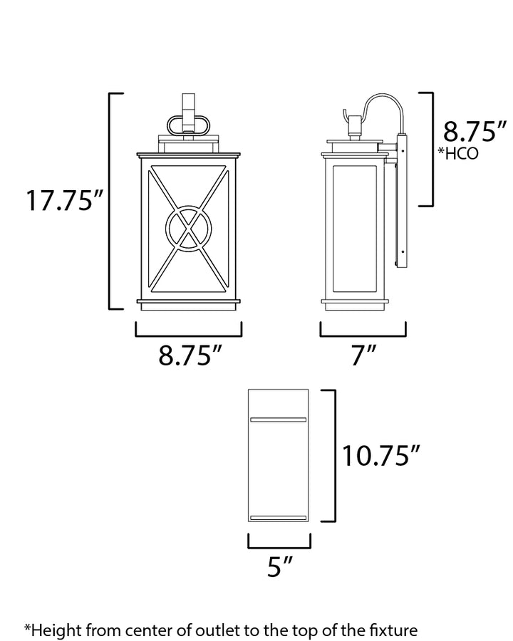 Maxim Lighting 40804CLACPBK  Yorktown Vx Outdoor Black/Aged Copper