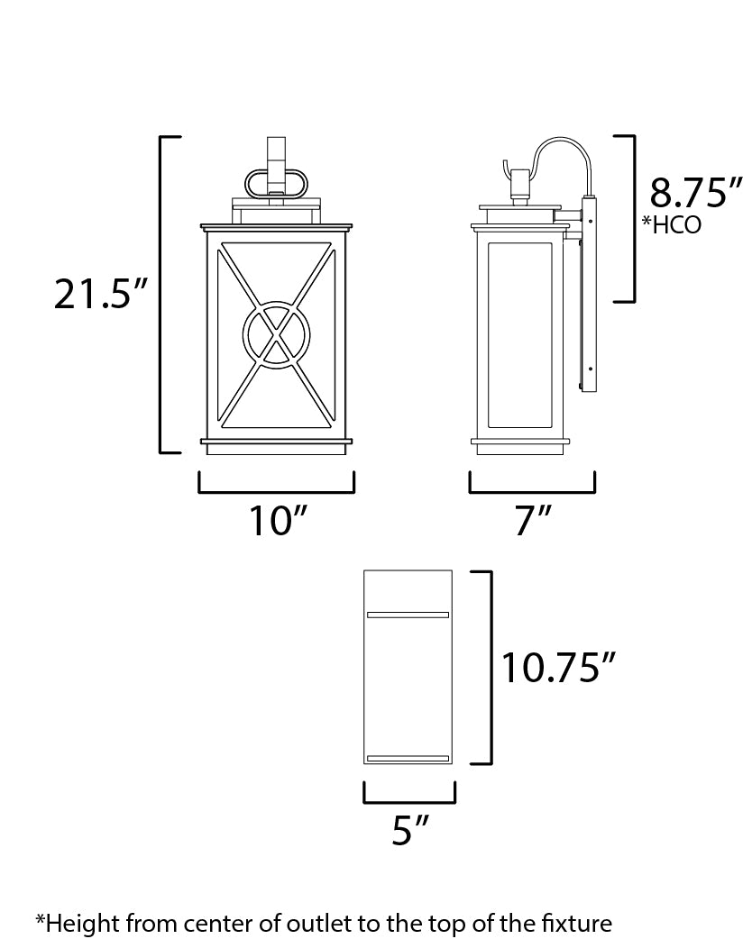 Maxim Lighting 40806CLACPBK  Yorktown Vx Outdoor Black/Aged Copper