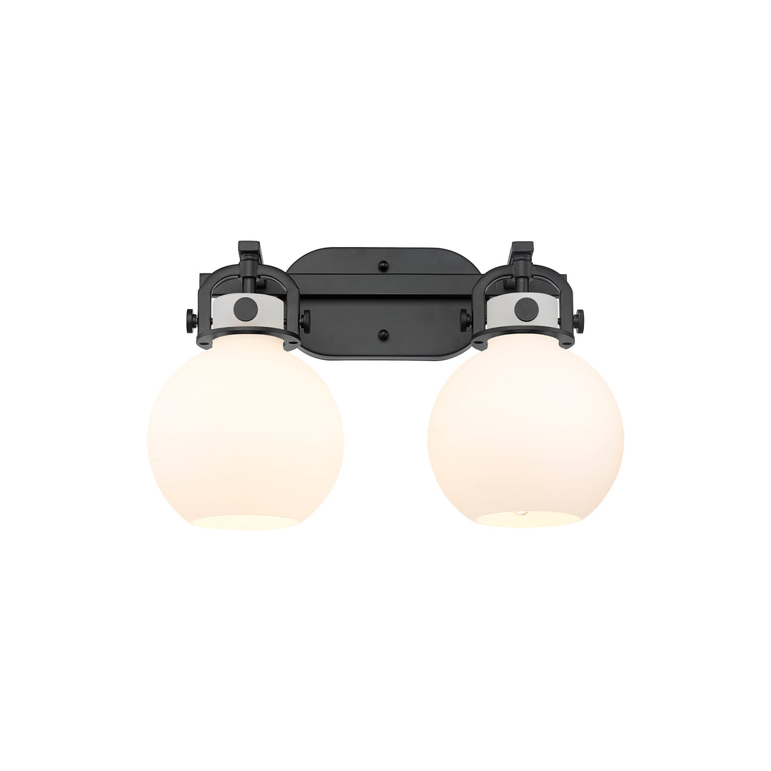 Innovations Newton 410-2W-BK-G410-7WH Bath Vanity Light 17 in. wide - Matte Black