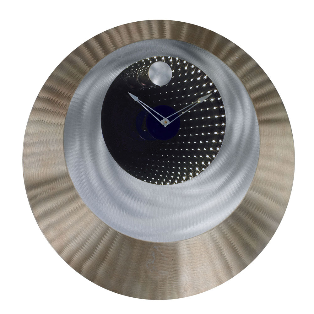 Nova Lighting IFC3200B Round N' Round Clock Home Decor Pewter, Nickel, Silver