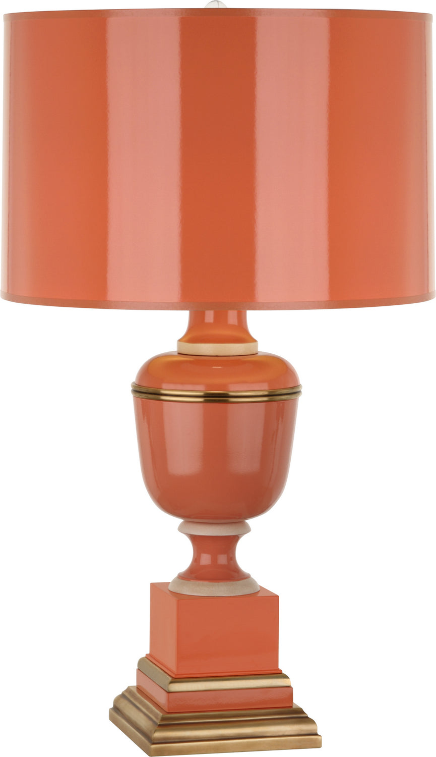 Robert Abbey Lighting 2600 Annika Lamp Tangerine Lacquered Paint W/Natural Brass And Ivory Crackle