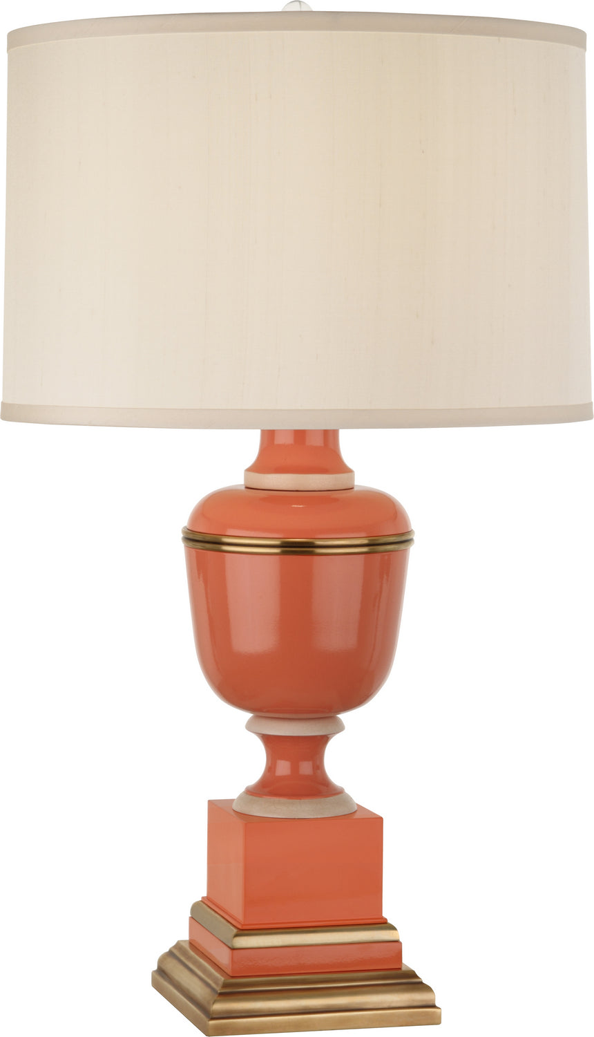 Robert Abbey Lighting 2600X Annika Lamp Tangerine Lacquered Paint W/Natural Brass And Ivory Crackle