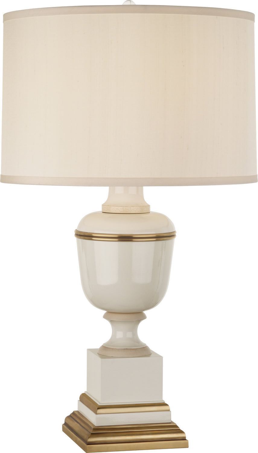 Robert Abbey Lighting 2601X Annika Lamp Ivory Lacquered Paint W/Natural Brass And Ivory Crackle