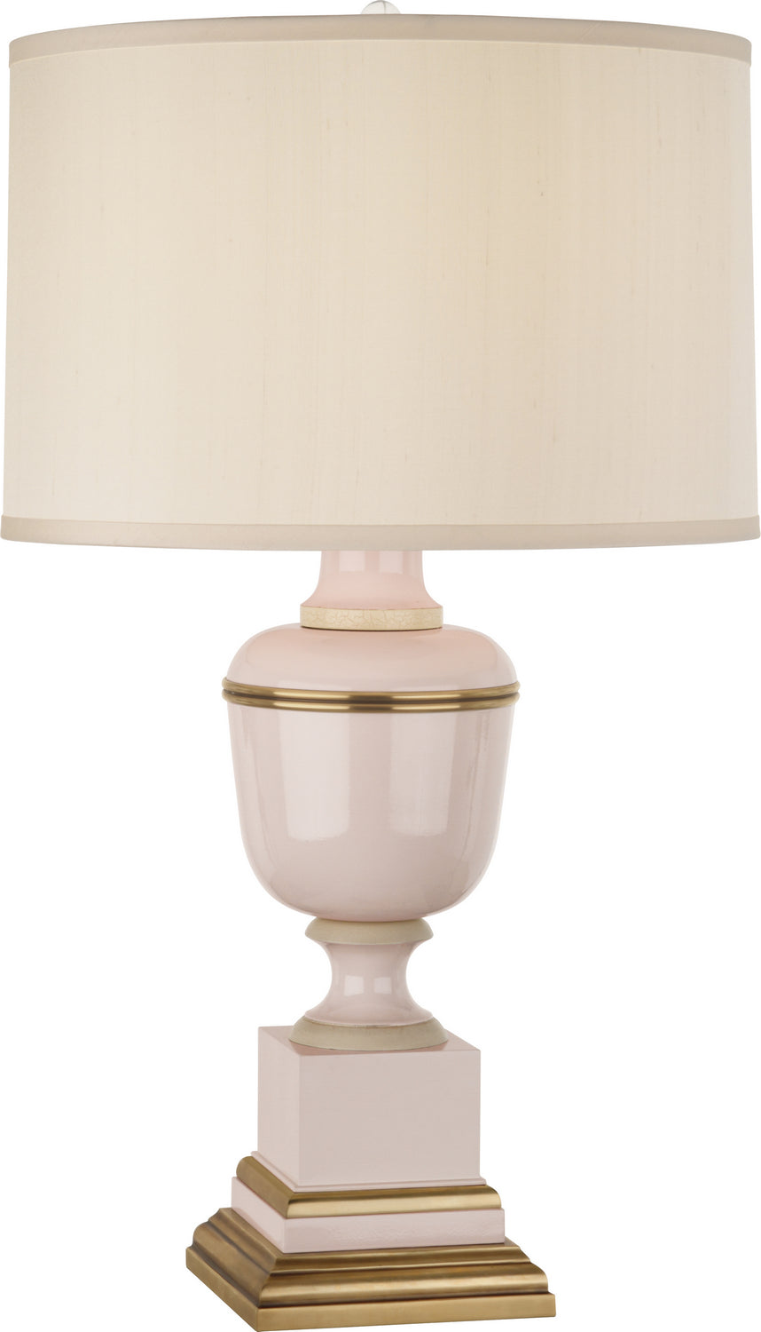 Robert Abbey Lighting 2602X Annika Lamp Blush Lacquered Paint W/Natural Brass And Ivory Crackle