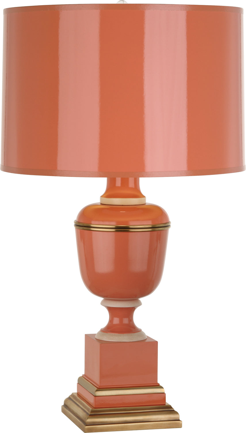 Robert Abbey Lighting 2603 Annika Lamp Tangerine Lacquered Paint W/Natural Brass And Ivory Crackle