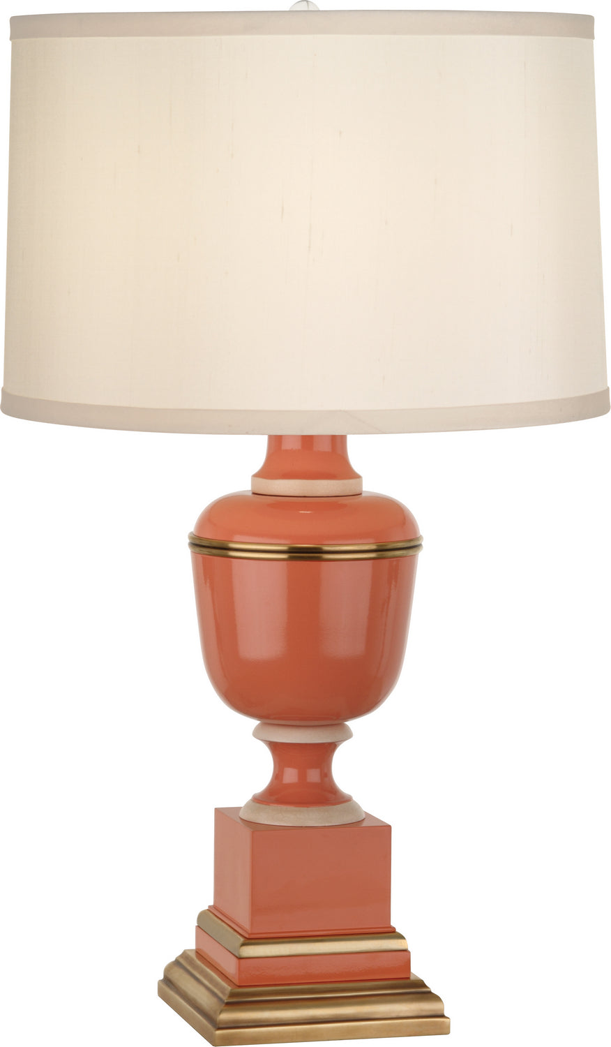 Robert Abbey Lighting 2603X Annika Lamp Tangerine Lacquered Paint And Natural Brass W/Ivory Crackle