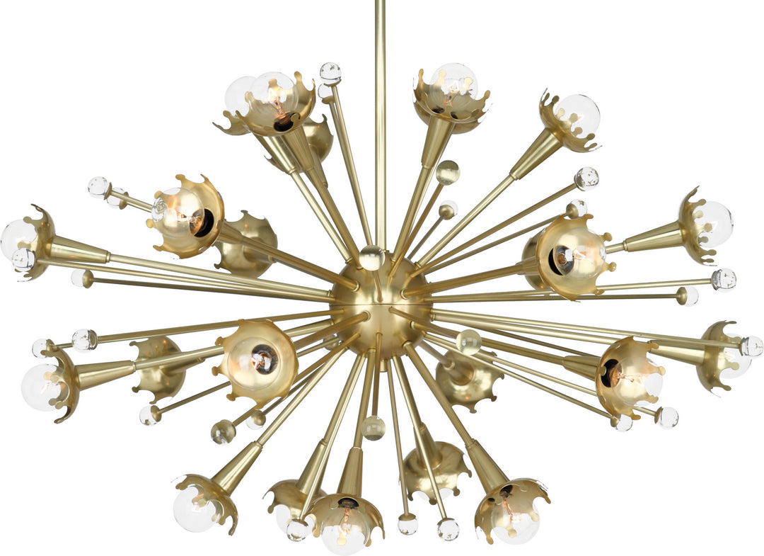 Robert Abbey Jonathan Adler Sputnik 710 Chandelier Light - Antique Brass w/Crystal