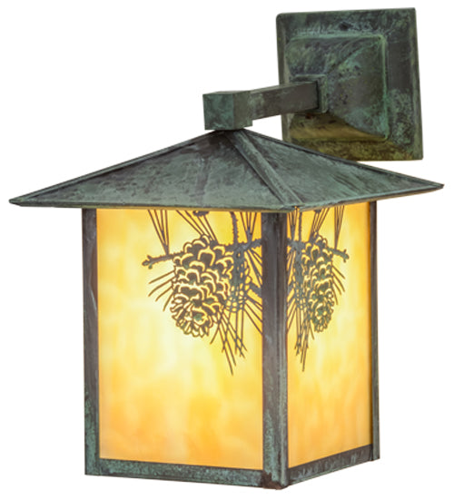 Meyda Tiffany Lighting 41201 Seneca One Light Wall Sconce Outdoor Verde