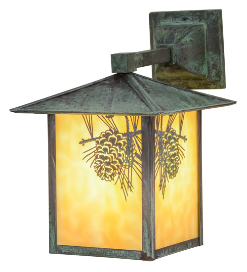 Meyda Tiffany Lighting 41201 Seneca One Light Wall Sconce Outdoor Verde