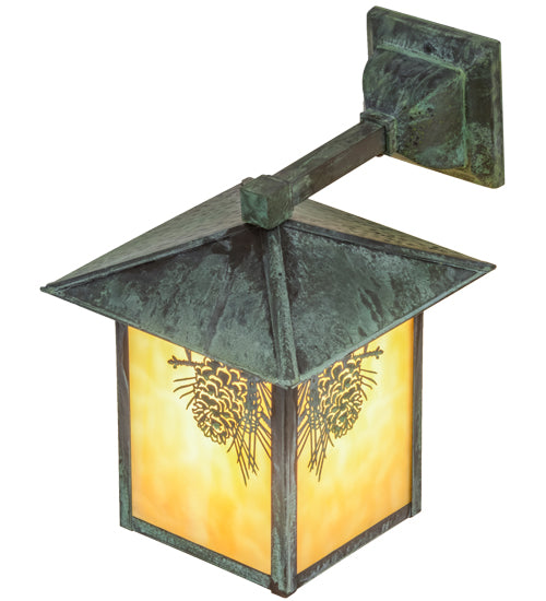 Meyda Tiffany Lighting 41201 Seneca One Light Wall Sconce Outdoor Verde