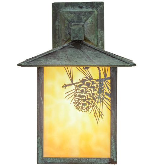 Meyda Tiffany Lighting 41201 Seneca One Light Wall Sconce Outdoor Verde