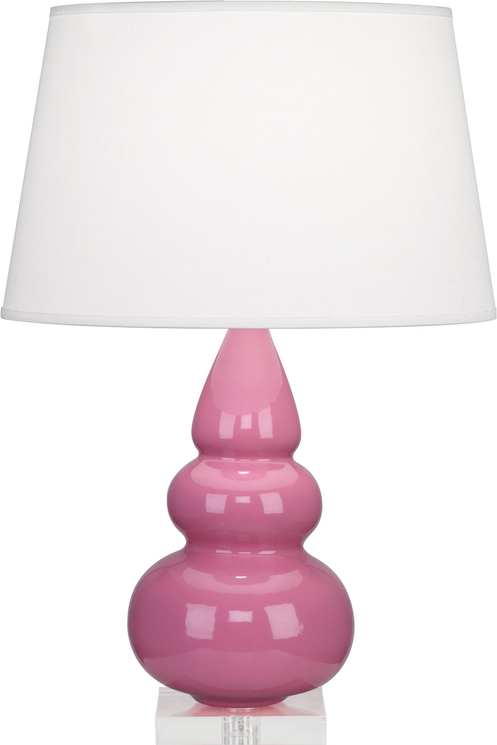 Robert Abbey Lighting A288X Small Triple Gourd Lamp Schiaparelli Pink Glazed W/Lucite Base