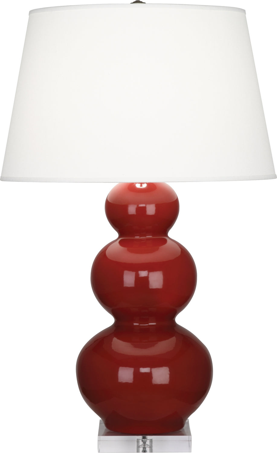 Robert Abbey Lighting A355X Triple Gourd Lamp Oxblood Glazed W/Lucite Base