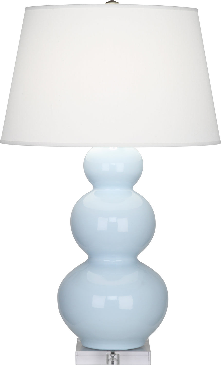 Robert Abbey Lighting A361X Triple Gourd Lamp Baby Blue Glazed W/Lucite Base