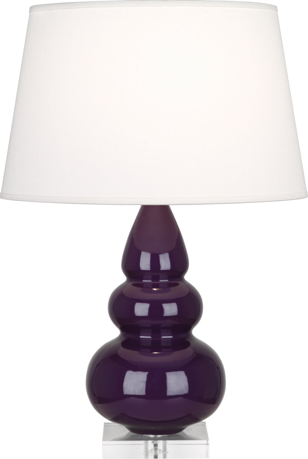 Robert Abbey Lighting A380X Small Triple Gourd Lamp Amethyst Glazed W/Lucite Base