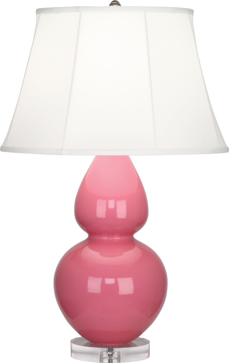 Robert Abbey Lighting A609 Double Gourd Lamp Schiaparelli Pink Glazed W/Lucite Base