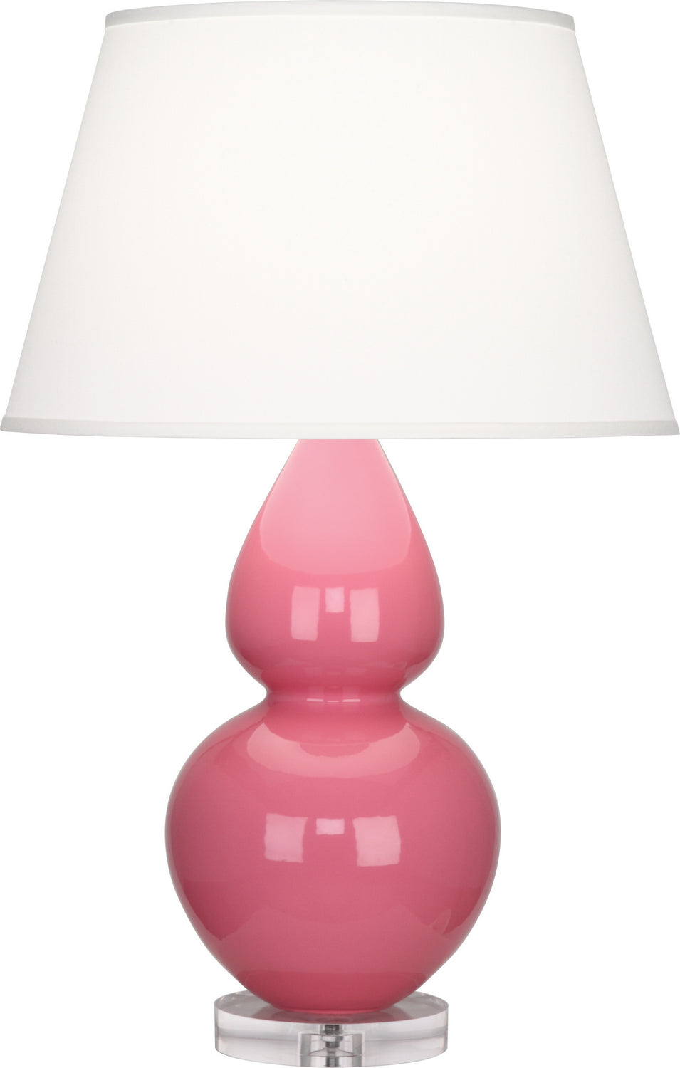 Robert Abbey Lighting A609X Double Gourd Lamp Schiaparelli Pink Glazed W/Lucite Base