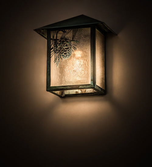 Meyda Tiffany Lighting 41248 Seneca One Light Wall Sconce Outdoor Verde