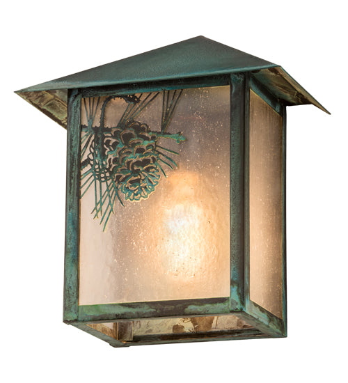 Meyda Tiffany Lighting 41248 Seneca One Light Wall Sconce Outdoor Verde