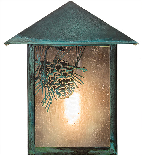 Meyda Tiffany Lighting 41248 Seneca One Light Wall Sconce Outdoor Verde