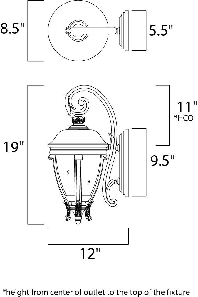 Maxim Lighting 41424WGBK  Camden Vx Outdoor Black