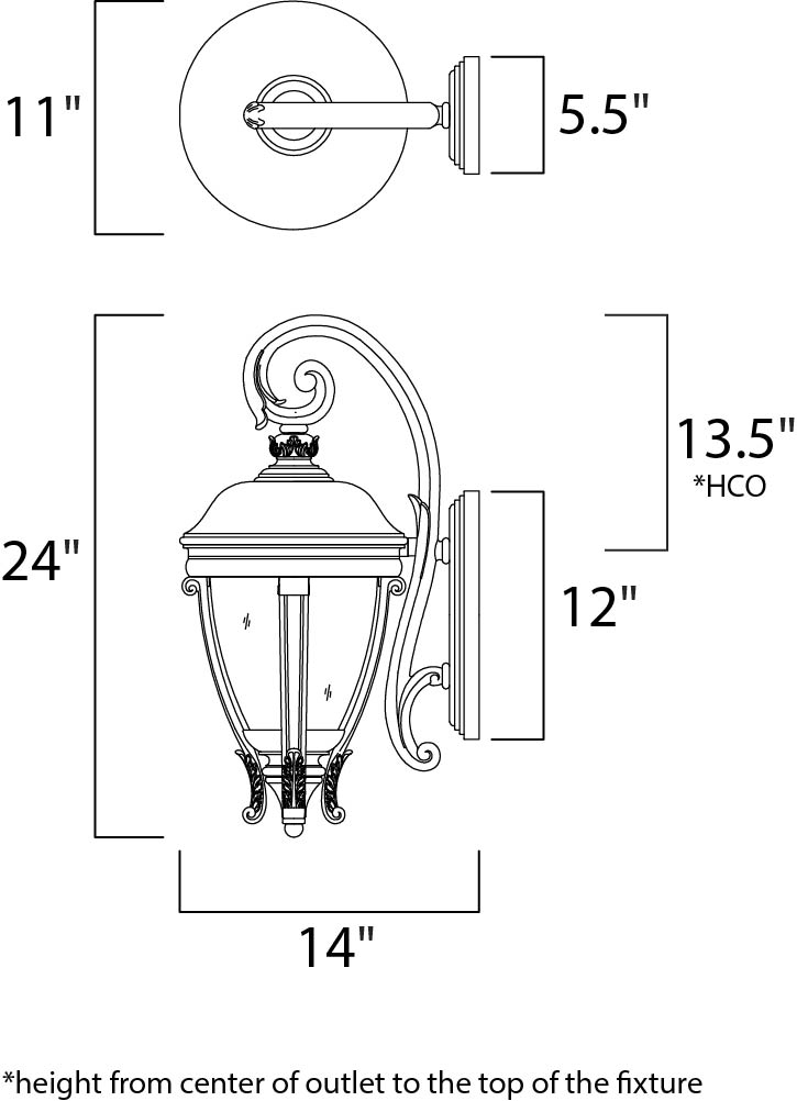 Maxim Lighting 41425WGBK  Camden Vx Outdoor Black