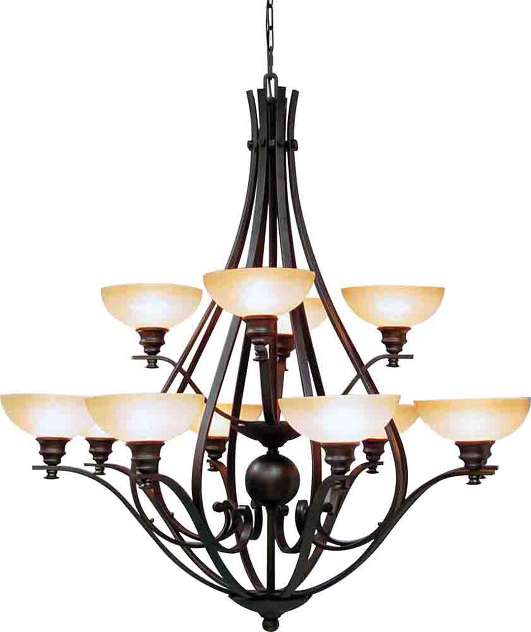 Volume Rainier V4112-65 Chandelier Light - Foundry Bronze