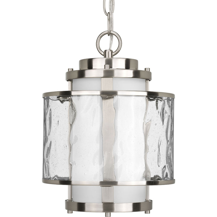 Progress Lighting P5589-09 Bay Court One Light Hanging Lantern Outdoor Pewter, Nickel, Silver
