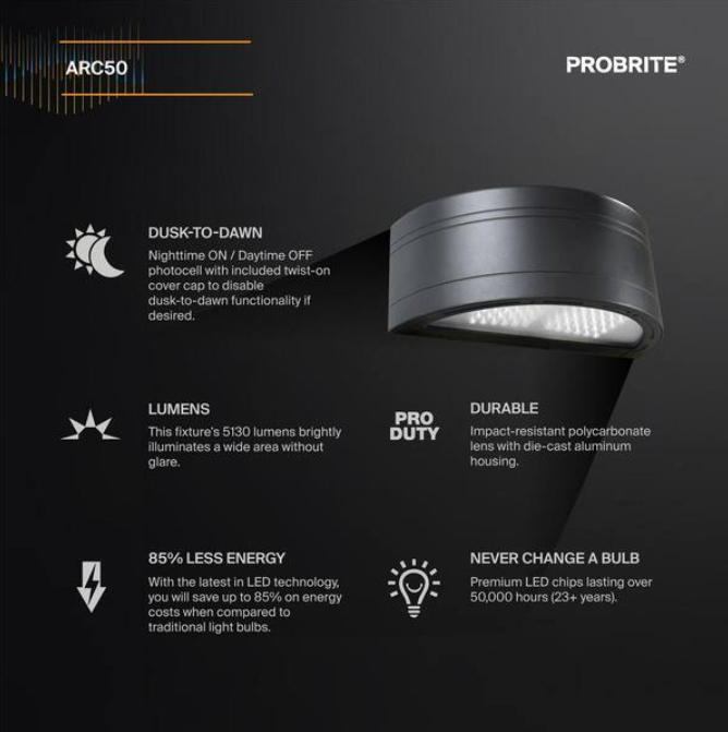 Probrite  ARC50-PC-4K-BZ Wall Light -