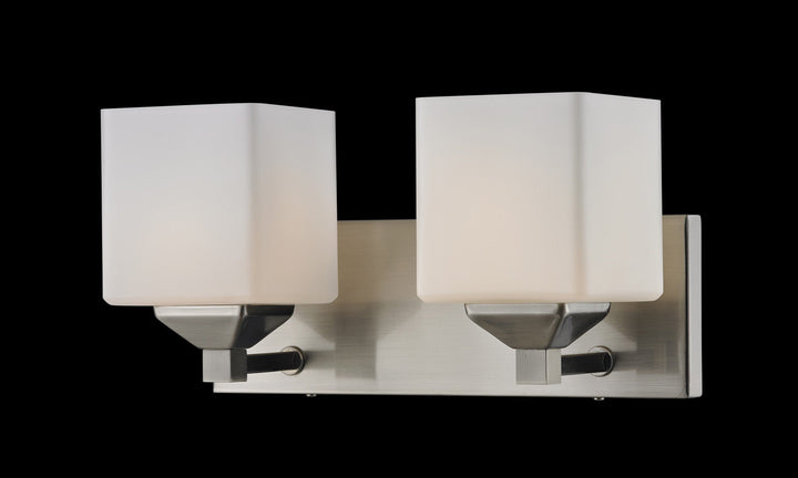 Z-Lite Quube 2104-2V Bath Vanity Light 13 in. wide - Brushed Nickel